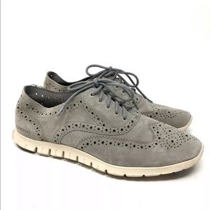 Cole Haan zero grand wingtip sneakers grey 9